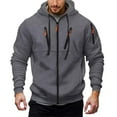 thumbnail image 5 of Zip Up Hoodie Men 2026 Fall Winter Long Sleeve Full Zipper Hooded Sweatshirt with Pockets Cardigan Jacket Outerwear, 5 of 5