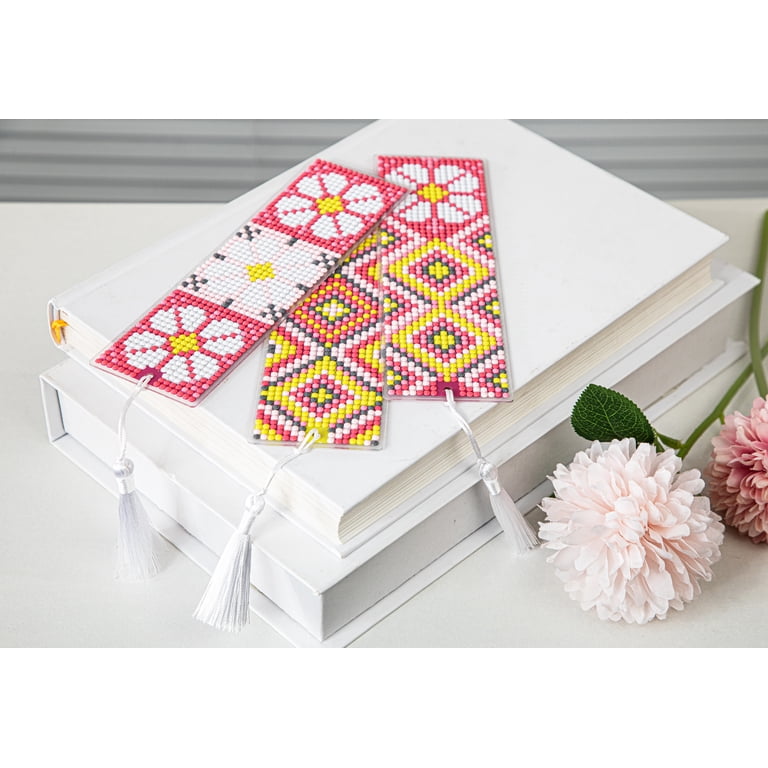 DIAMOND DOTZ, Daisies Bookmark Diamond Painting Kit, 3pk, 8x2.5in