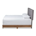 thumbnail image 2 of Baxton Studio Taida Queen Size Grey Upholstered Walnut Finished Bed, 2 of 10