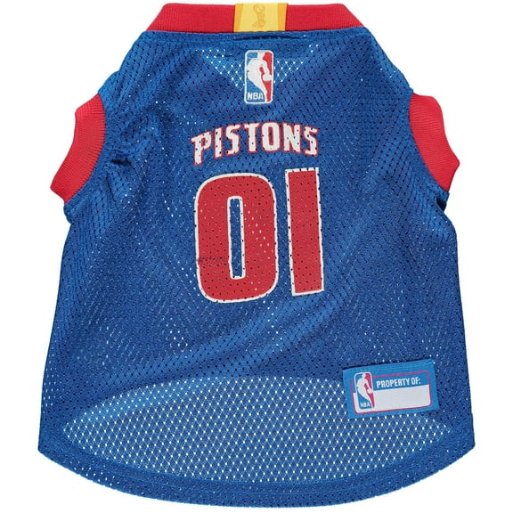 Pets First NBA Detroit Pistons Mesh Basketball Jersey for DOGS & CATS - Licensed, Comfy Mesh, 21 Basketball Teams / 5 sizes