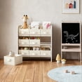 thumbnail image 2 of SONGMICS UGKR033W10 - Organizador de Juguetes para niños con 9 Cajas de Tela no Tejida, para habitación de niños y Sala de Juegos, Espacioso, 11.6 x 24.6 x 23.6 pulgadas, Blanco Nube, 2 of 8