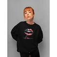 thumbnail image 2 of Love Usa Flag Lips Sweatshirt Women's -SmartPrintsInk Designs, 2 of 4