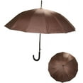 thumbnail image 2 of Rain Sun UV Protection Umbrella Large Full Size 42 Inches Canopy Coverage Windproof Auto Open J- Shape Stick Coffee, 2 of 5