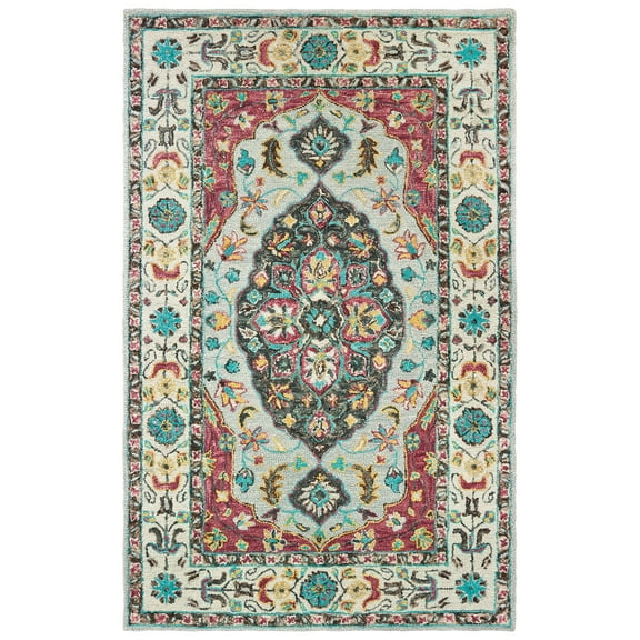 Avalon Home Zenon Medallion Traditional Area Rug, Off-White