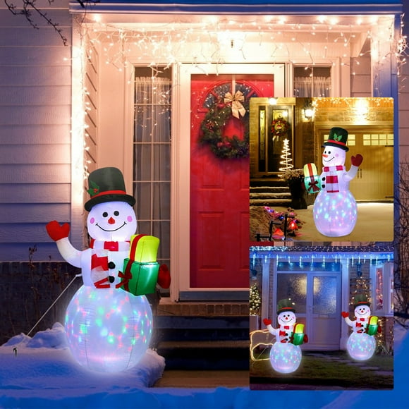 Ihhxbz Christmas Inflatable Inflatable Inflatable Christmas Snowman Lantern Luminous Decoration Inflatable Christmas Snowman 1.5m