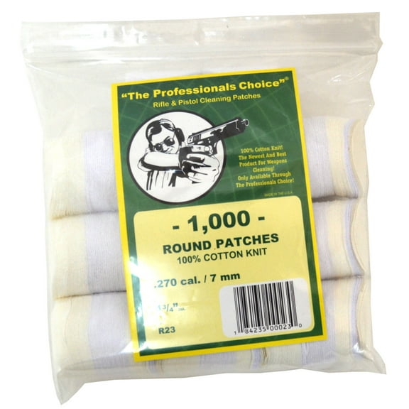 The Professionals Choice Round Knit Cleaning Patches .270 Cal/7mm 1000 pack