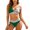 Green, variant on Women's Printed Bikini Sets Two Piece Swimsuit V Neck High Waisted Push Up Tummy Control Bathing Suit