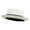 White, variant on Big Size Wove Paper Straw Wide Brim Porkpie Upbrim Fedora - Tan 2XL-3XL