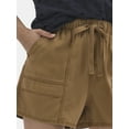 thumbnail image 2 of Time And Tru Women's Chambray Cargo Shorts, 3" Inseam, Sizes XS-XXXL, 2 of 5
