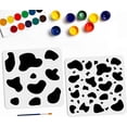 thumbnail image 2 of 2Pcs Cow Print Reusable Painting Stencil Template with Paint Brush DIY Furniture Wall Floor Decor 11.8×11.8inch, 2 of 9