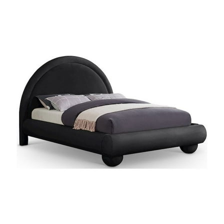 Meridian Furniture Madrid Black Velvet King Bed