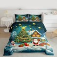 thumbnail image 2 of jejeloiu Merry Xams Tree Full Size Comforter Sets,Kawaii Santa Claus Bedding Comforter Set,Happy New Year Gifts Bedding Sets For Teens,Super Cozy Room Decor Reversible,3-Piece, 2 of 8