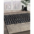 thumbnail image 3 of Ahgly Company Machine Washable Indoor Round Abstract Charcoal Black Area Rugs, 4' Round, 3 of 7