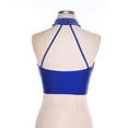 thumbnail image 4 of Zaldita Women's Glittery Rhinestone Latin Jazz Dance Tops Sleeveless Backless Crop Tank Top Blue L, 4 of 7