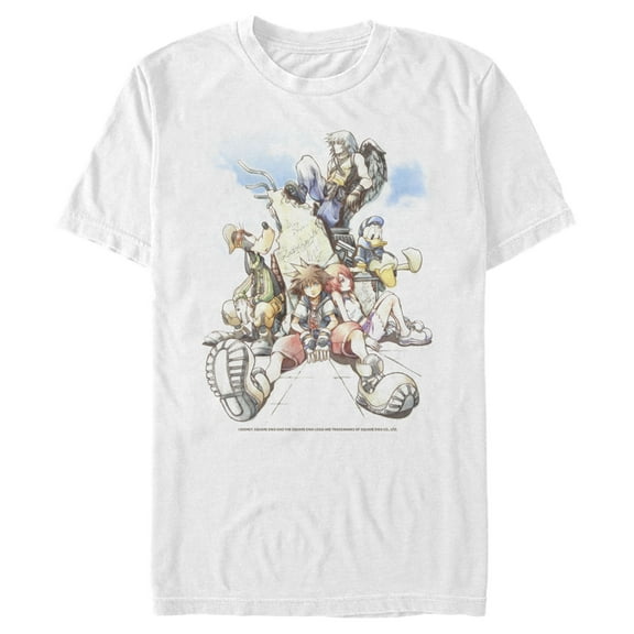 Men's Kingdom Hearts Final Mix Box Art Graphic Tee White 3X Large