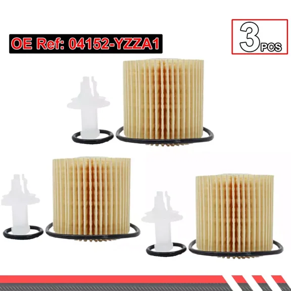 BaiCH Engine Oil Filter, Pack of 3, Fits Toyota Scion Lexus (OE #04152-YZZA1), Genuine New Set