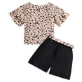 thumbnail image 3 of Valcatch Girls 2 Piece Outfit Summer Ruffle Sleeve Tops and  Elastic Waist Shorts Set Cute Clothing 8-12Y, 3 of 4