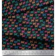 thumbnail image 2 of Soimoi Black Cotton Voile Fabric Dot & Butterfly Printed Fabric 1 Yard 42 Inch Wide, 2 of 3