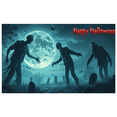 thumbnail image 1 of Spooky Design Zombie Banner Cartoon Character Halloween Graveyard Scene for Holiday Parties Event Decoration Children Celebration, 1 of 5