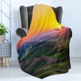 thumbnail image 4 of Idaho Soft Flannel Fleece Throw Blanket, Digitally Generated Landscape Photo of Sunset in Pacific Northwest, Cozy Plush for Indoor and Outdoor Use, 50" x 70", Multicolor, by Ambesonne, 4 of 5