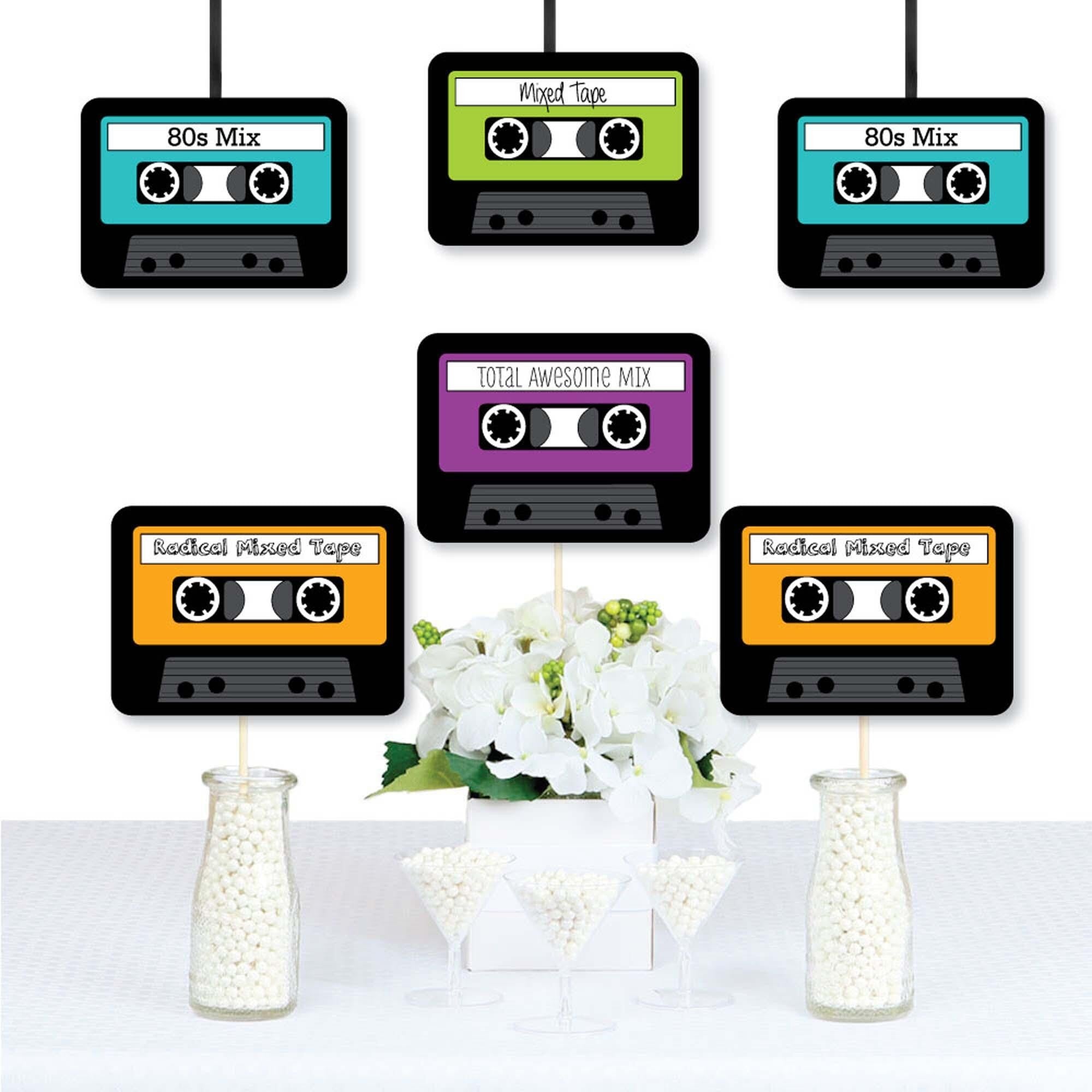 Big Dot of Happiness 80's Retro - Paper Cassette Tape DIY Totally 1980s Party Essentials - Set of 20