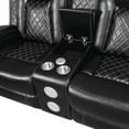 thumbnail image 3 of New Classic Furniture Orion II Faux Leather Power Console Loveseat in Black, 3 of 7