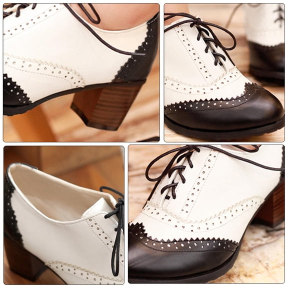 TITINICE 1Pair Fashionable Black High Heel Shoes with Stable Thick Heel and Non Slip Outsole