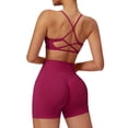 thumbnail image 3 of IDOPIP Women 2 Piece Seamless Backless Yoga Sets High Waist Shorts and Sports Bra Gym Athletic Clothing Outfits, 3 of 7