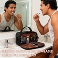 thumbnail image 3 of Neceser Hombre, Neceser De Viaje Con Manija, Cosmetiquera Para Maquillaje, Organizr De Viaje De Baño Con Doble Cremallera, Gran Capacidad, Impermeable,Regalos Para Hombres y Mujeres, 3 of 3