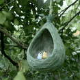 thumbnail image 2 of Green Nest Birdhouse with Decorative Bird Accents, Hanging Birdhouse for Outside, Resin  Birdhouses for Bluebird Sparrow Finch Cardinals Garden, Patio, Yard, 2 of 5