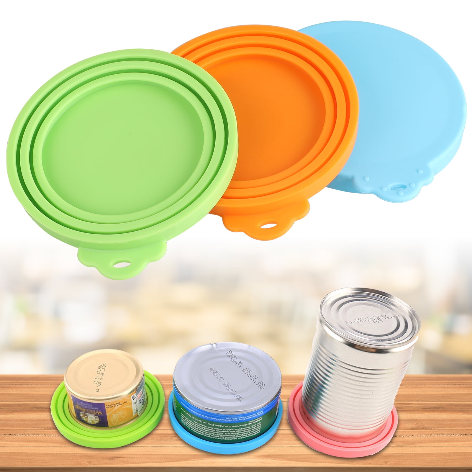 3pcs Pet Food Can Lids, TSV Universal BPA Free Silicone Can Lids Covers