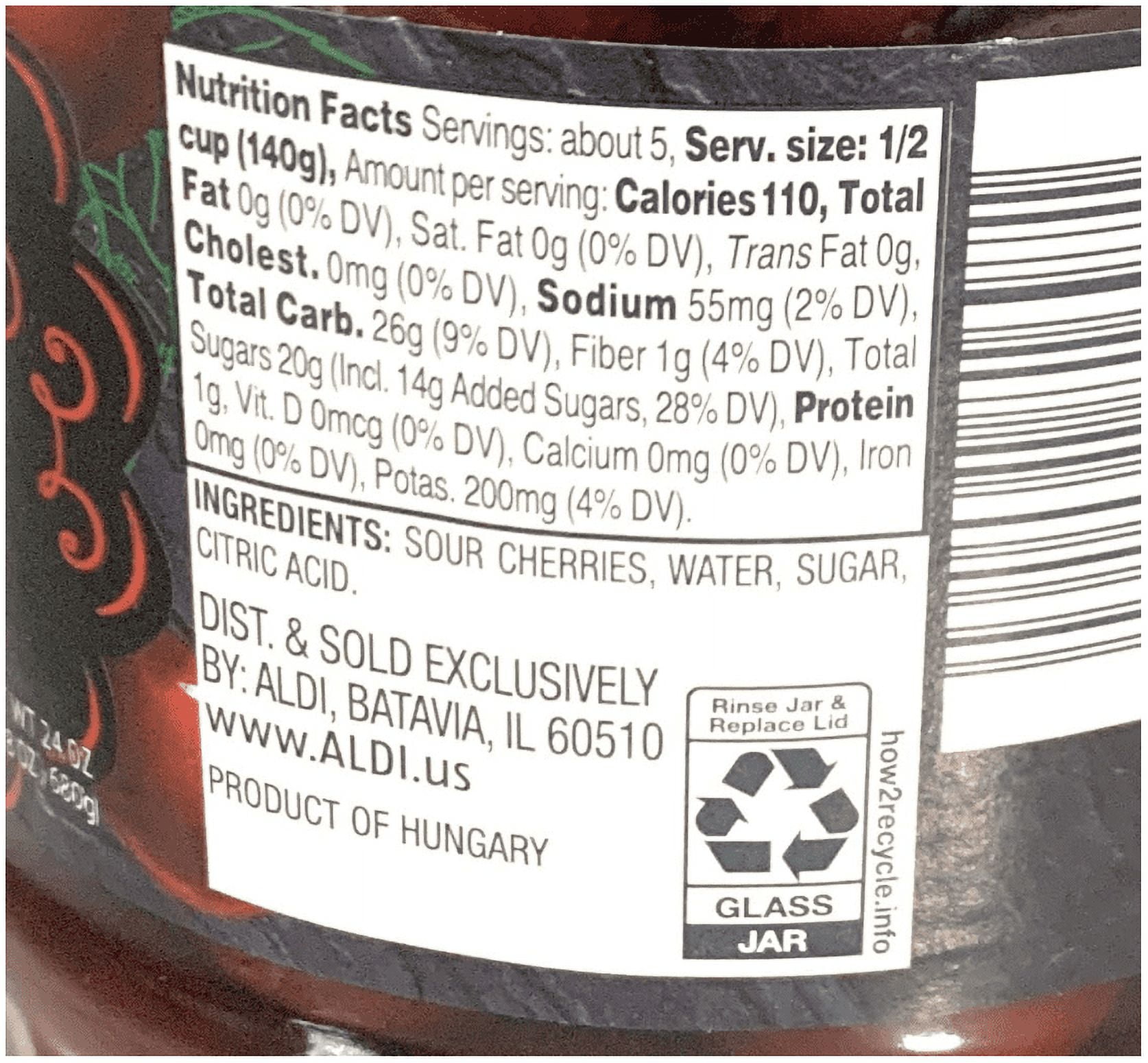 Specially Selected Dark Morello Pitted Sour Cherries, Large 24 oz Jars, (2) Pack