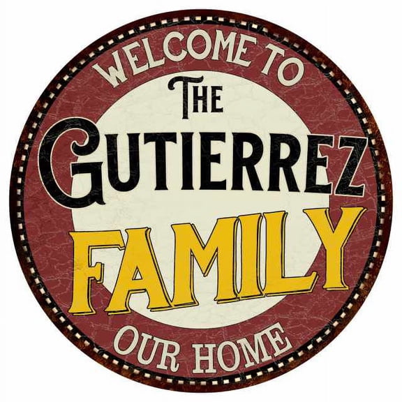 The Gutierrez Family 14" Round Metal Sign Kitchen Game Room Decor 100140038097