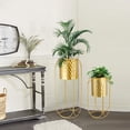 thumbnail image 7 of Set of 2 Planters with Stand Large Gold Planter for Indoor Plants 26 &18" H Morden Plant Pot, 7 of 7
