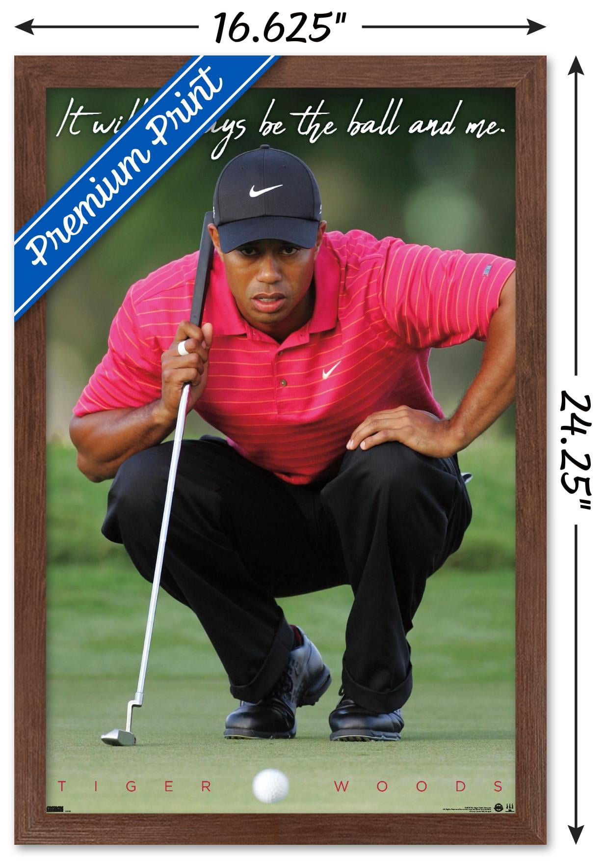 Tiger Woods - The Ball & Me Wall Poster, 14.725" x 22.375" Framed