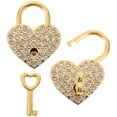 thumbnail image 3 of MasteelfCA 2Pcs Rhinestones Padlock Small Heart Shaped Metal Padlocks Decorative Lock with Keys, 3 of 7