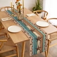 thumbnail image 3 of Western Texas Star Retro Table Runner - 36 Inch Long, Kitchen Dining Table Runner Dresser Scarves, Country Farmhouse Teal Brown Wood Grain Farmhouse Decor for Coffee Tables Wedding Party Banquet, 3 of 8