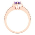 thumbnail image 4 of Clara Pucci 14K Rose Gold Solid Gold Amethyst Halo Anniversary Ring for Women - 0.755 cttw Pear Cut, 4 of 7
