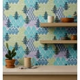 thumbnail image 4 of S4sassy Self Adhesive Wallpaper, Floral Pattern Wallpaper, Multi Removable DIY Vinyl Tile Pattern Wall Covering, Textured Peel and Stick Contact Paper for Entryway Walls, Kitchen Backsplash (25"x60"), 4 of 8