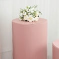 thumbnail image 6 of BalsaCircle 5 Dusty Rose Cylinder Pedestal Fitted Spandex Display Stand Covers Set Party Events Decorations Supplies, 6 of 8