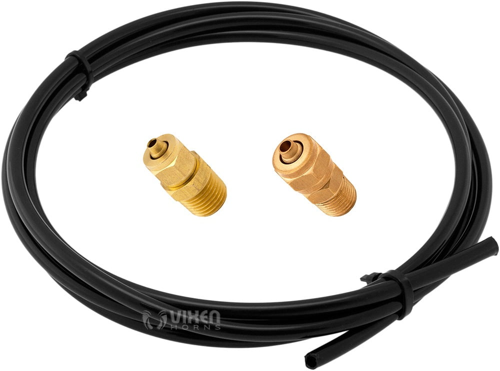 Vixen Horns 3/8" OD Nylon Plastic Hose 10 Feet w/ 1/4" NPT and 1/8" NPT