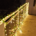 thumbnail image 5 of Guirnalda de luces solares con flores artificiales, 2m, 20 luces LED de glicina para fiesta, boda, jardín y habitación, 5 of 5