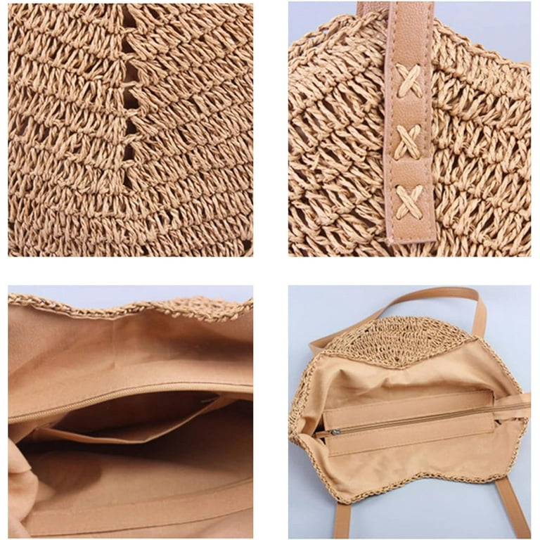 【BAON】Sharrow Net Shoulder Bag Women Straw Tote Bag Summer Beach Bags Large Woven Fishing
