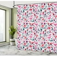 thumbnail image 5 of Ambesonne Floral Shower Curtain, Ornate Swirls Tulip Art, 69"Wx70"L, Pink Teal Red, 5 of 5