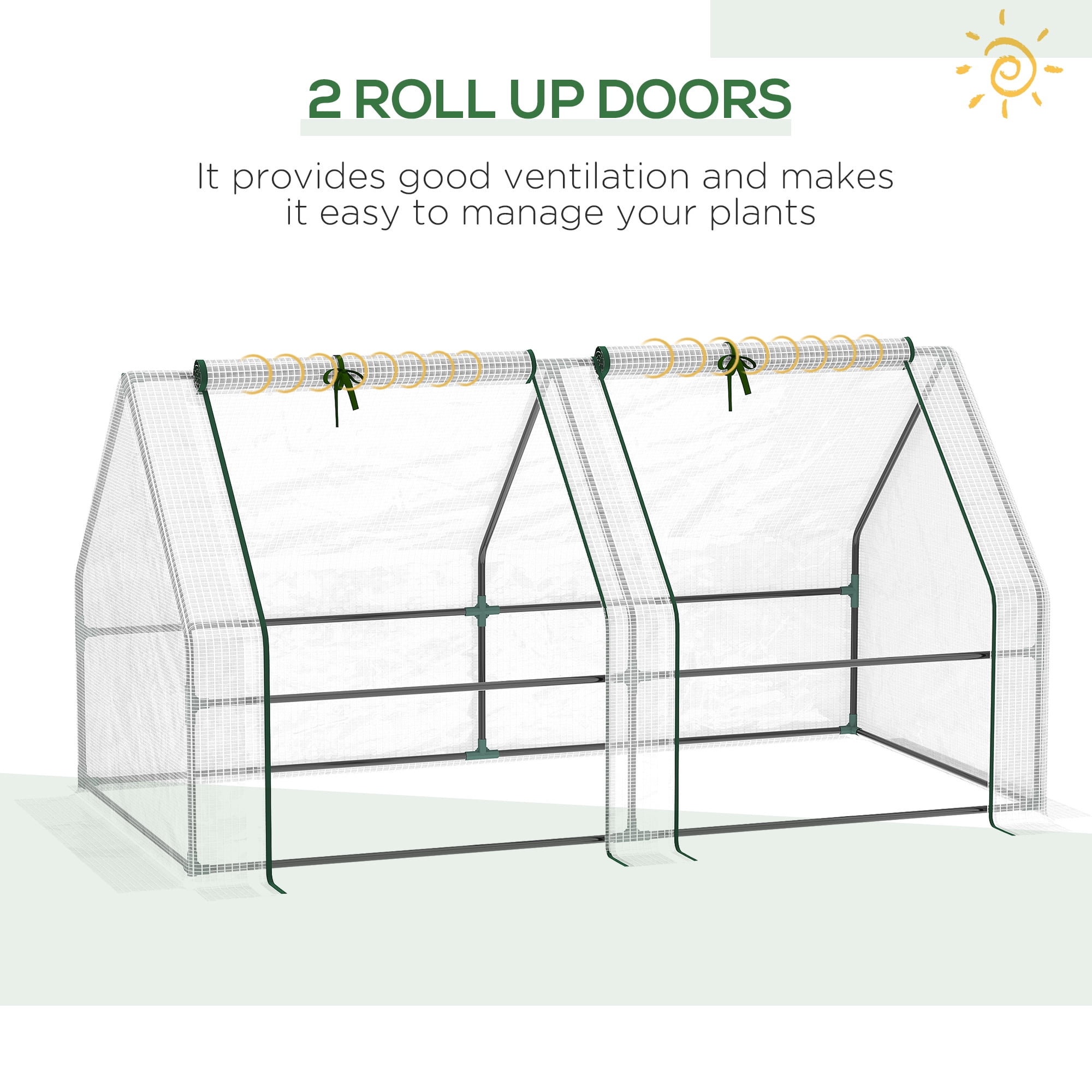 Outsunny 6' x 3' x 3' Portable Mini Greenhouse with Windows, White