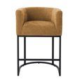 thumbnail image 6 of ClinQ Counter Height Bar Stool Set of 2, 26 in Fabric Upholstered Seat, Metal Legs for Indoor Dining Room and Kitchen Island, Yellow, 6 of 12