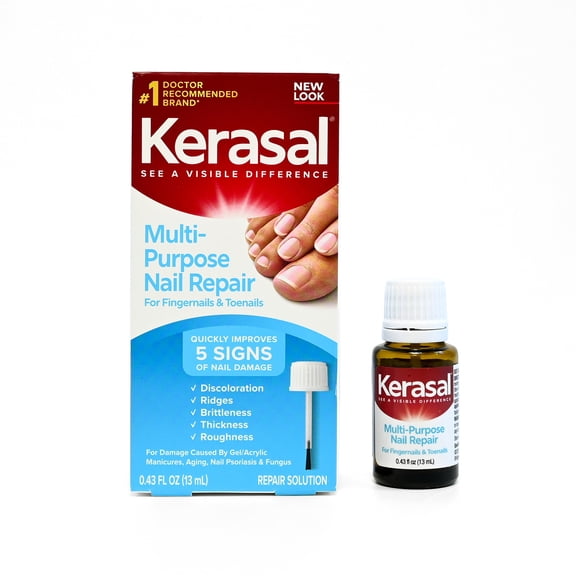 Kerasal Multi-Purpose Nail Repair, Nail Solution for Discolored and Damaged Nails, 0.43 oz