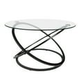 thumbnail image 6 of Danya B. Galaxy Black and Tempered Glass Round Coffee Table with Cross Base, 6 of 16