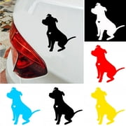 Walbest Universal Car Auto Vehicle Body Bumper Window Cute Pit Bull Dog Reflective Decals Sticker Decoration
