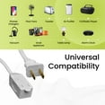thumbnail image 6 of GoGreen Power (GG-24706) 16/2 6’ Household Extension Cord, 3 Outlets, White, 6 Ft, 6 of 6